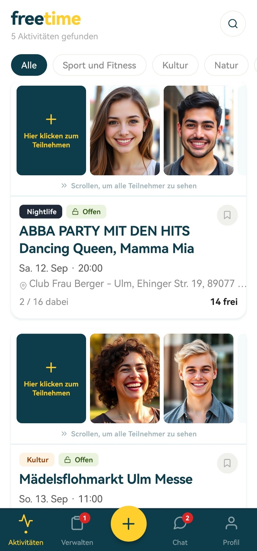 Aktivitäten entdecken